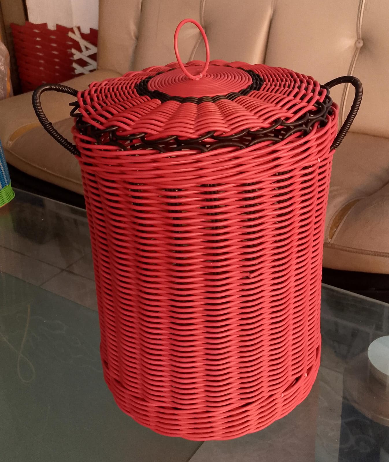 Tempat Sampah / Multi Storage, Solid Red-Black.